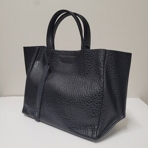 Ampersand As Apostrophe Half Tote Black Buffalo Leather Handbag H5212SBBLK NEW